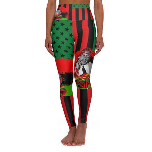Malcolm x High Waisted Yoga Leggings (AOP)
