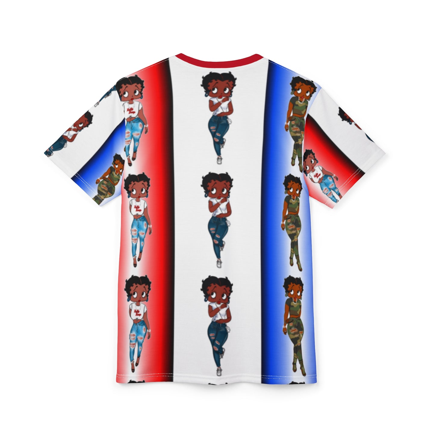Betty boop red white and blue Unisex AOP Cut & Sew Tee
