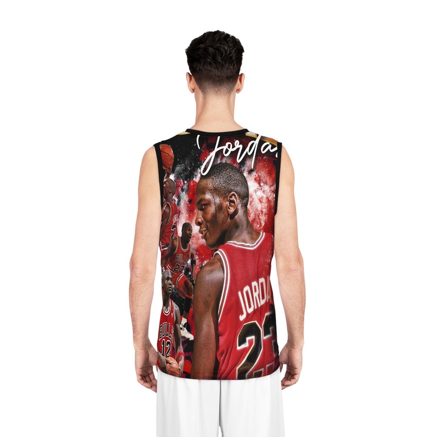 Michael Jordan black and red all over printed Basketball Jersey