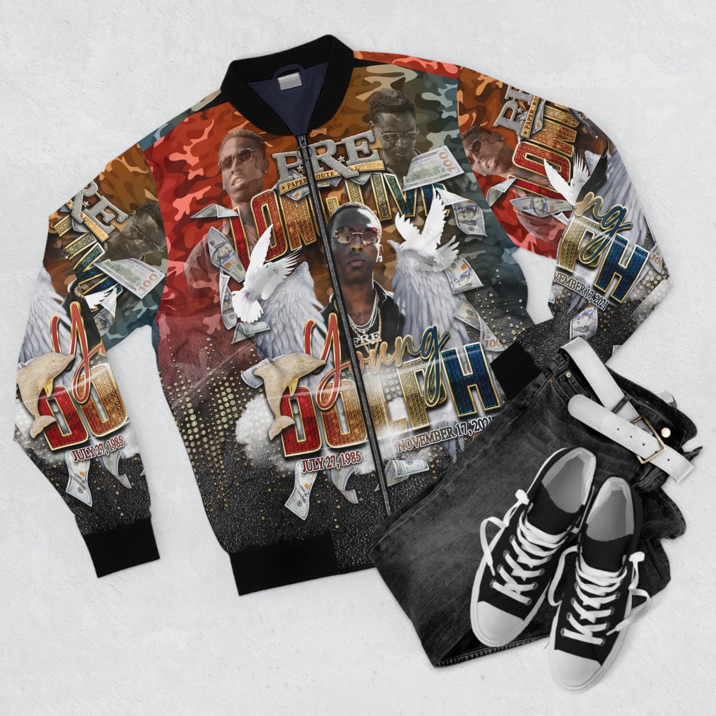 Young Dolph Men's Bomber Jacket (AOP)