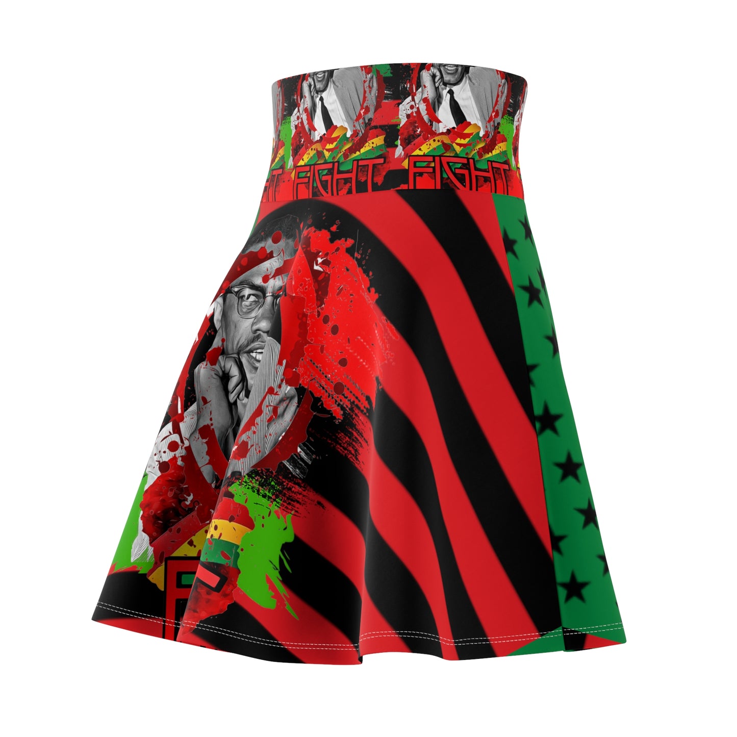Malcolm x Women's Skater Skirt (AOP)