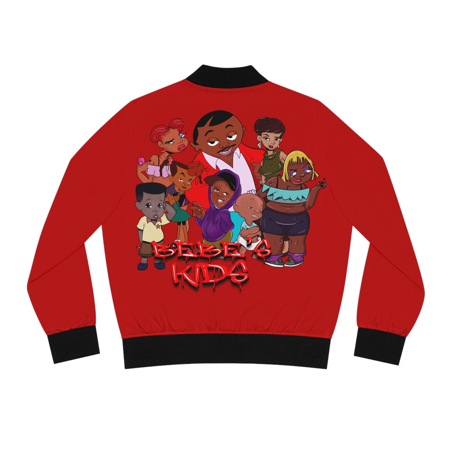 Bebe kids red Women's Bomber Jacket (AOP)