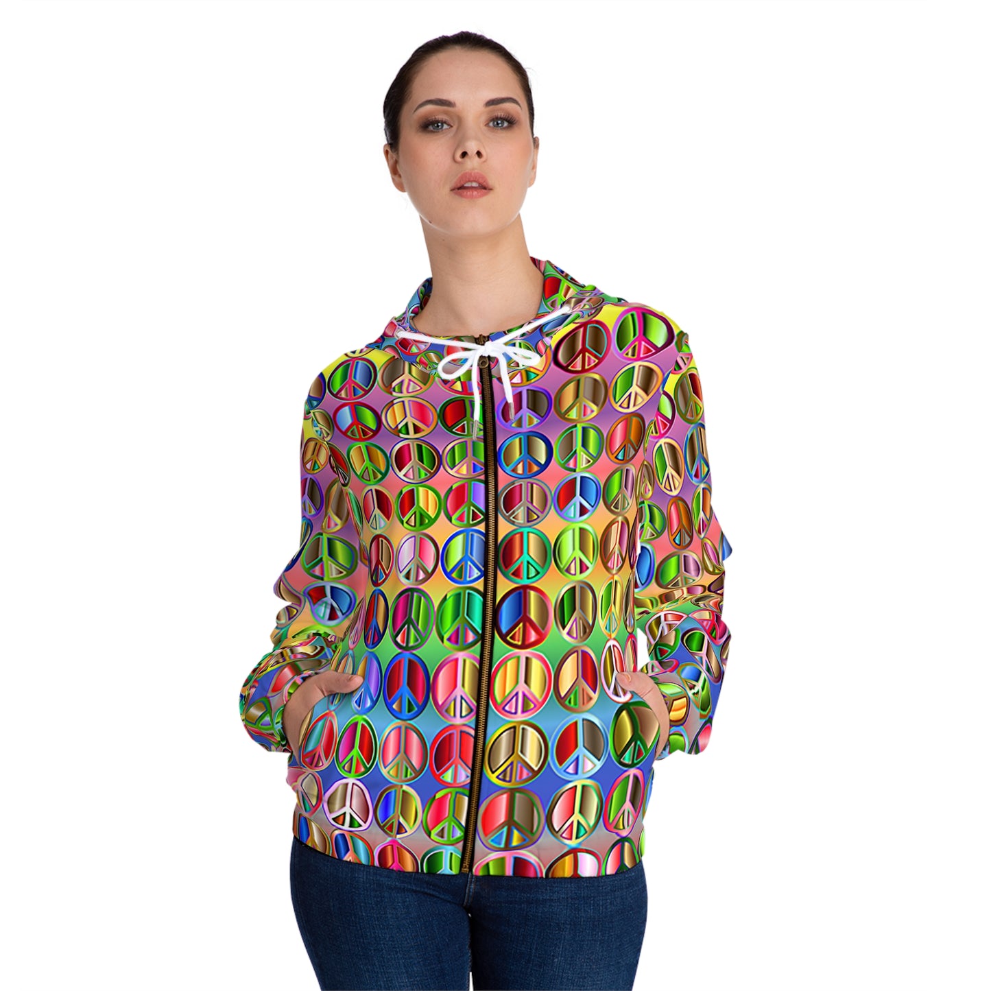 Peace ✌️ Women’s Full-Zip Hoodie (AOP)
