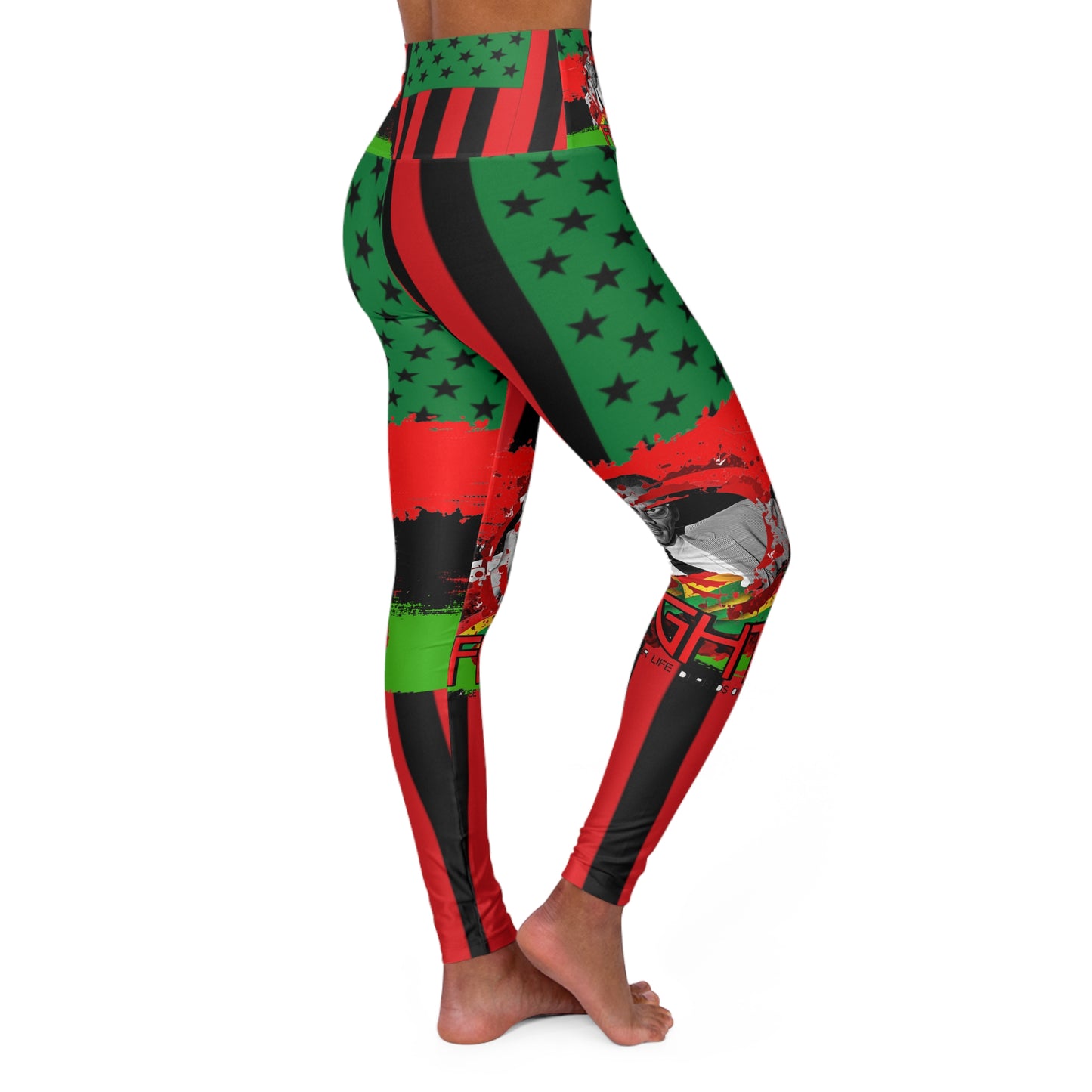 Malcolm x High Waisted Yoga Leggings (AOP)