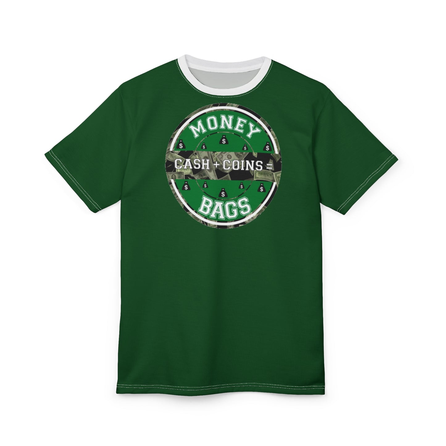 Money bags green Unisex AOP Cut & Sew Tee