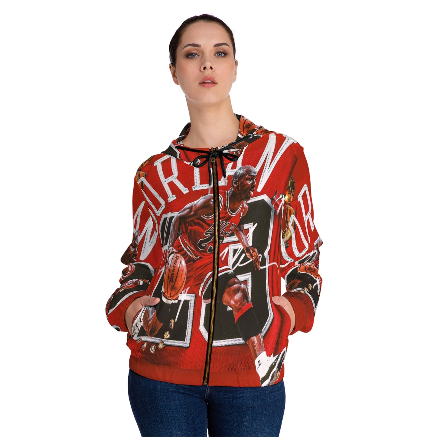 Michael Jordan Womens Full-Zip Hoodie (AOP)