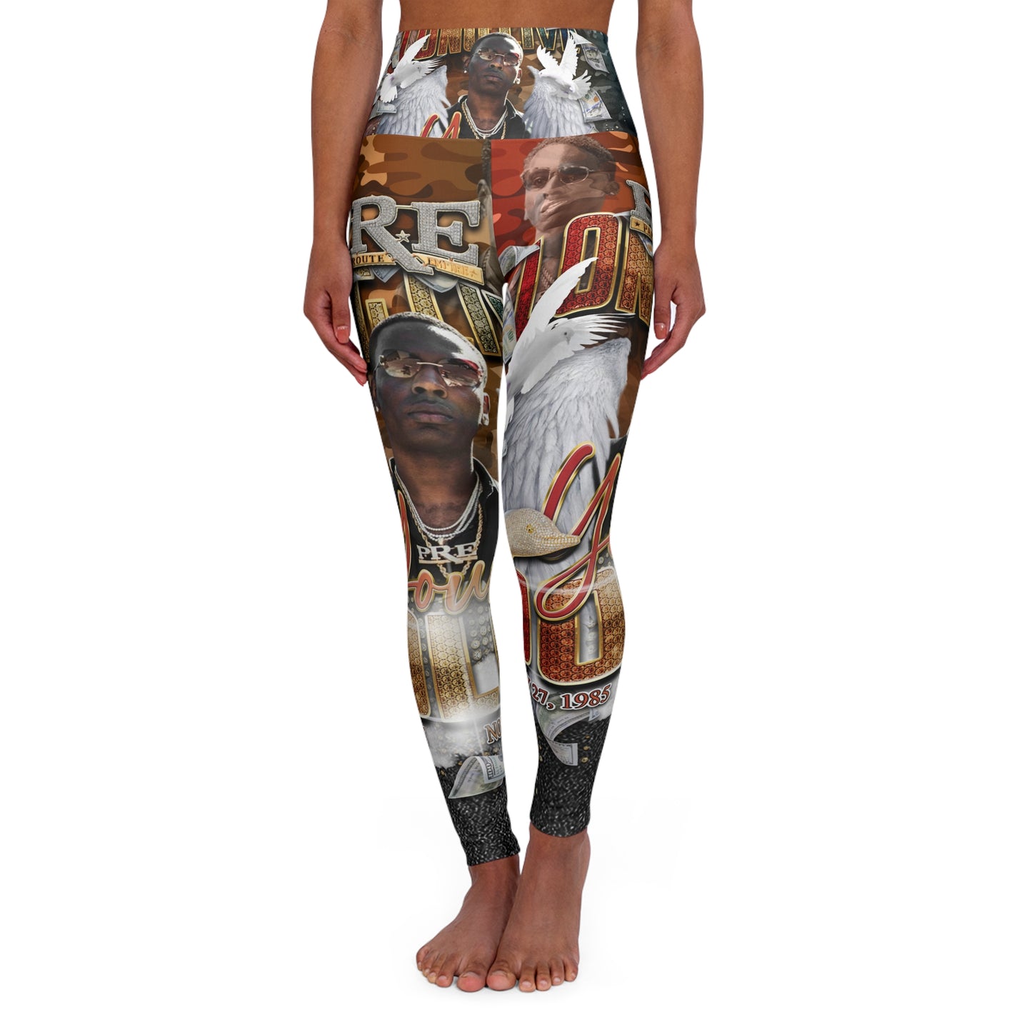 Young Dolph High Waisted Yoga Leggings (AOP)