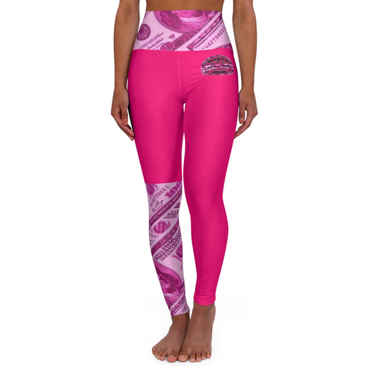 Money bags pink High Waisted Yoga Leggings