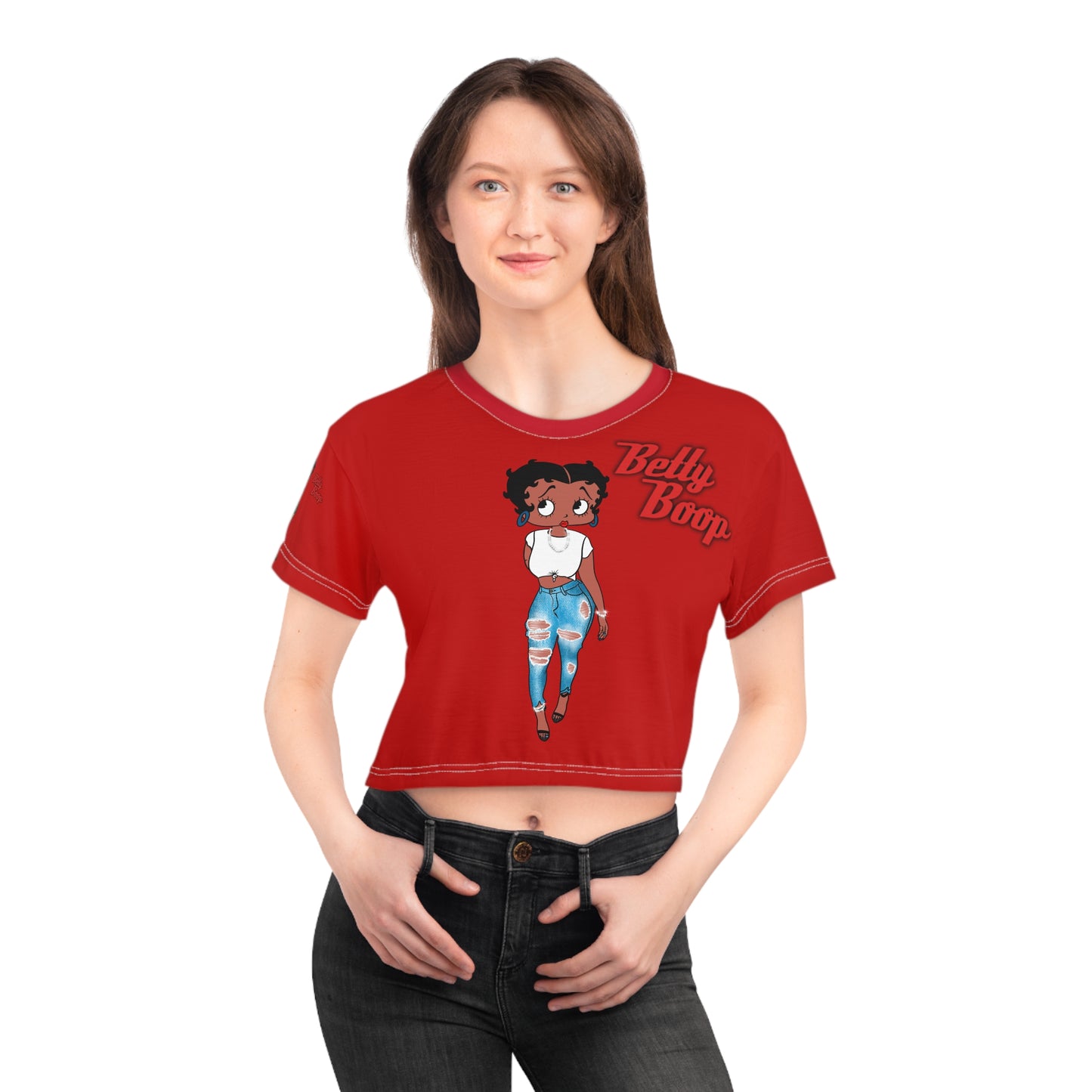 Betty boop red AOP Crop Tee