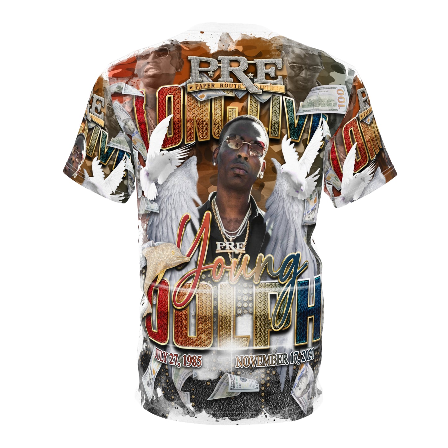 Young Dolph multicolor camouflage Unisex Cut & Sew Tee (AOP)