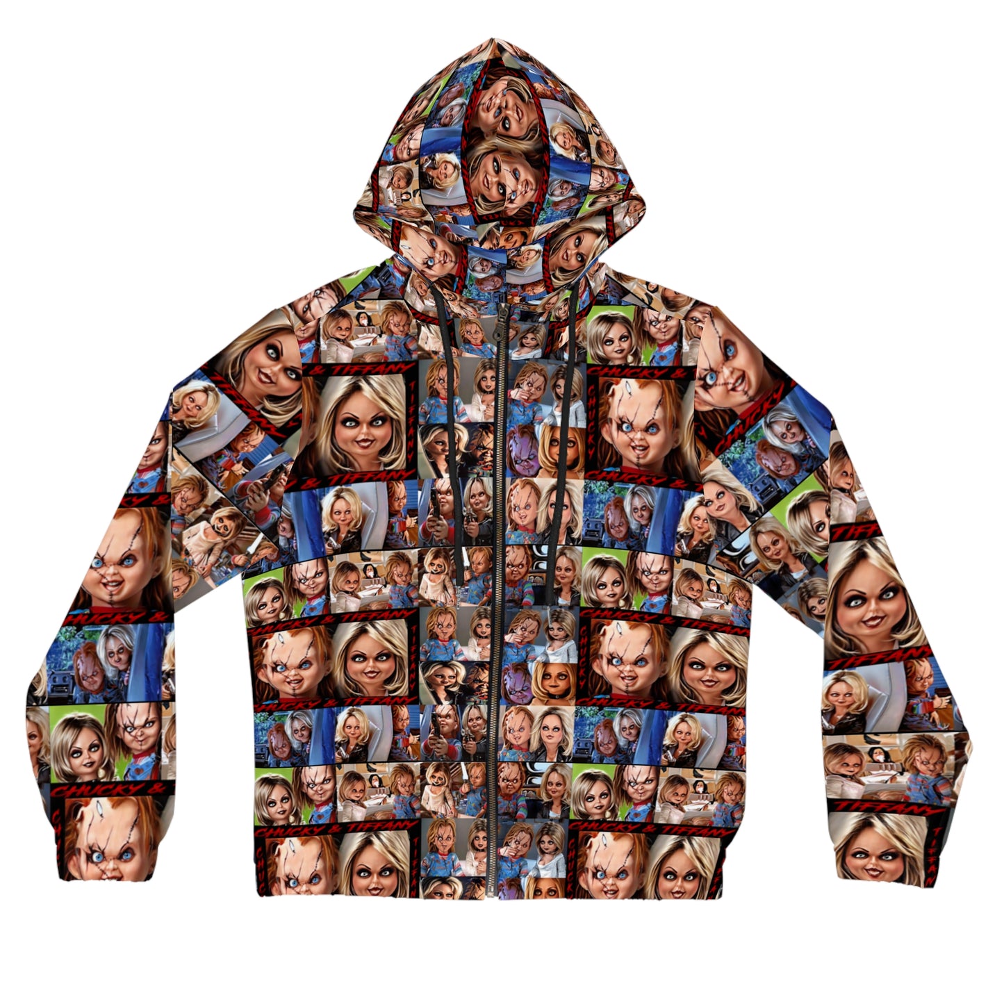 Chucky and Bride of Chucky Womens Full-Zip Hoodie (AOP)