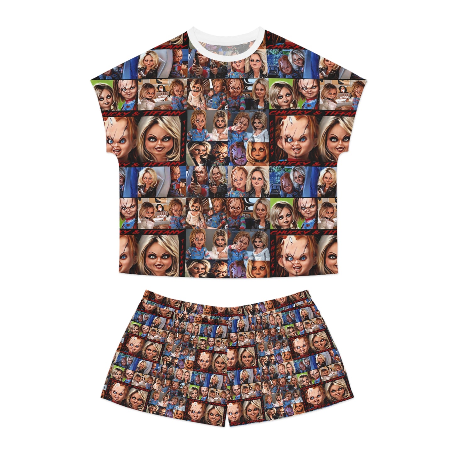 Chucky and bride of Chucky Women's Short Pajama Set (AOP)