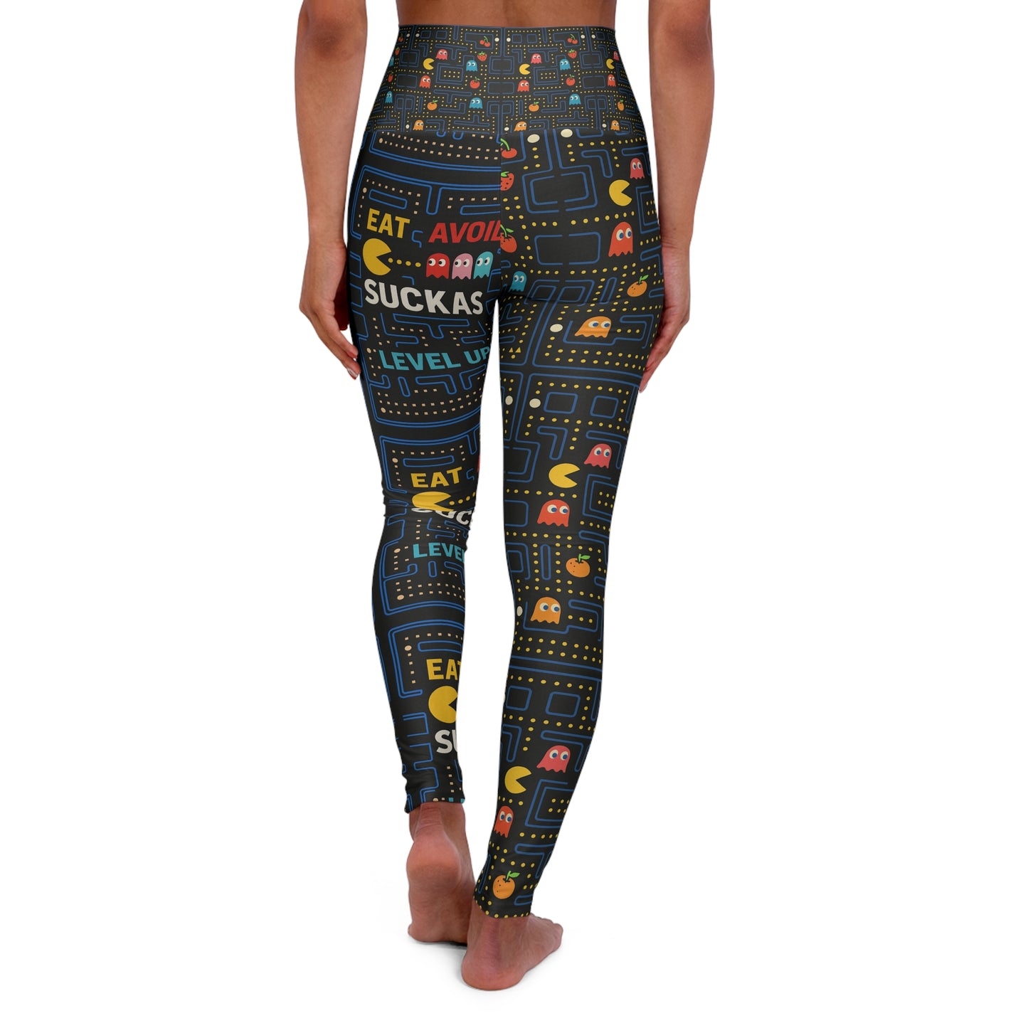 Eat ,avoid ,suckas level up Vibrant High Waisted Yoga Leggings, Colorful Activewear, Pilates Pants, Fitness Leggings, Yoga Outfits, Stylish Exercise Clothing