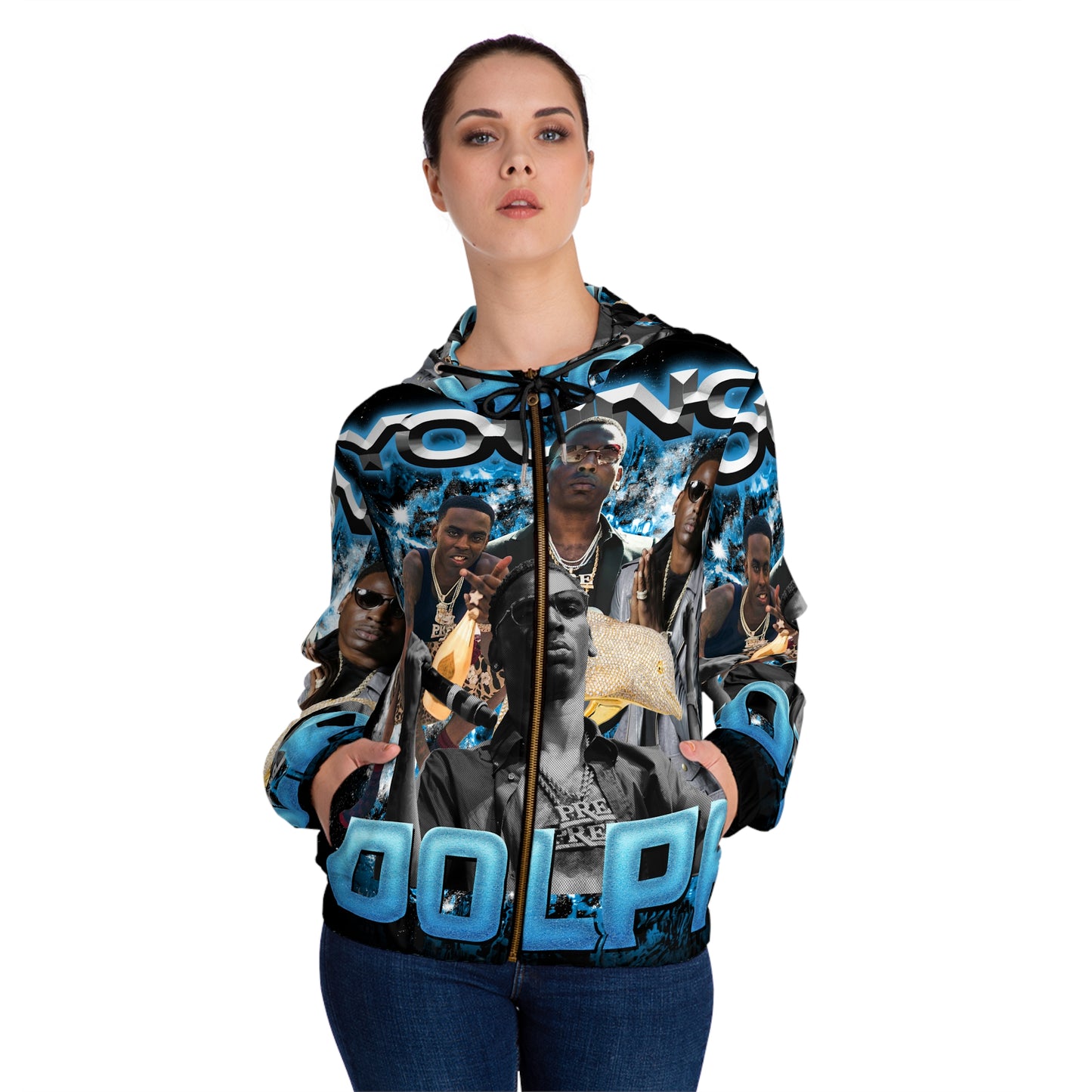 Young Dolph Womens Full-Zip Hoodie (AOP)