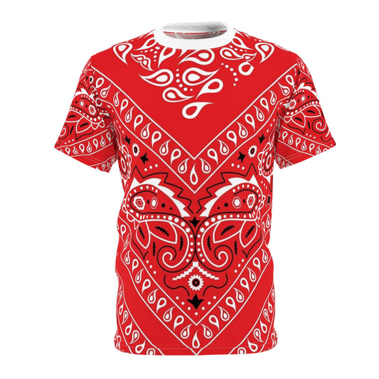 Bandana red Unisex AOP Cut & Sew Tee
