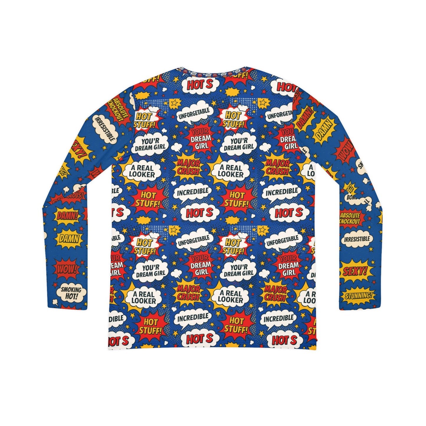 Positive affirmations blue women's Long Sleeve Graphic V-Neck Shirt, Fun Comic Pop Art Top, Casual Wear, Gift for Her, Birthday Tee, Statement Shirt