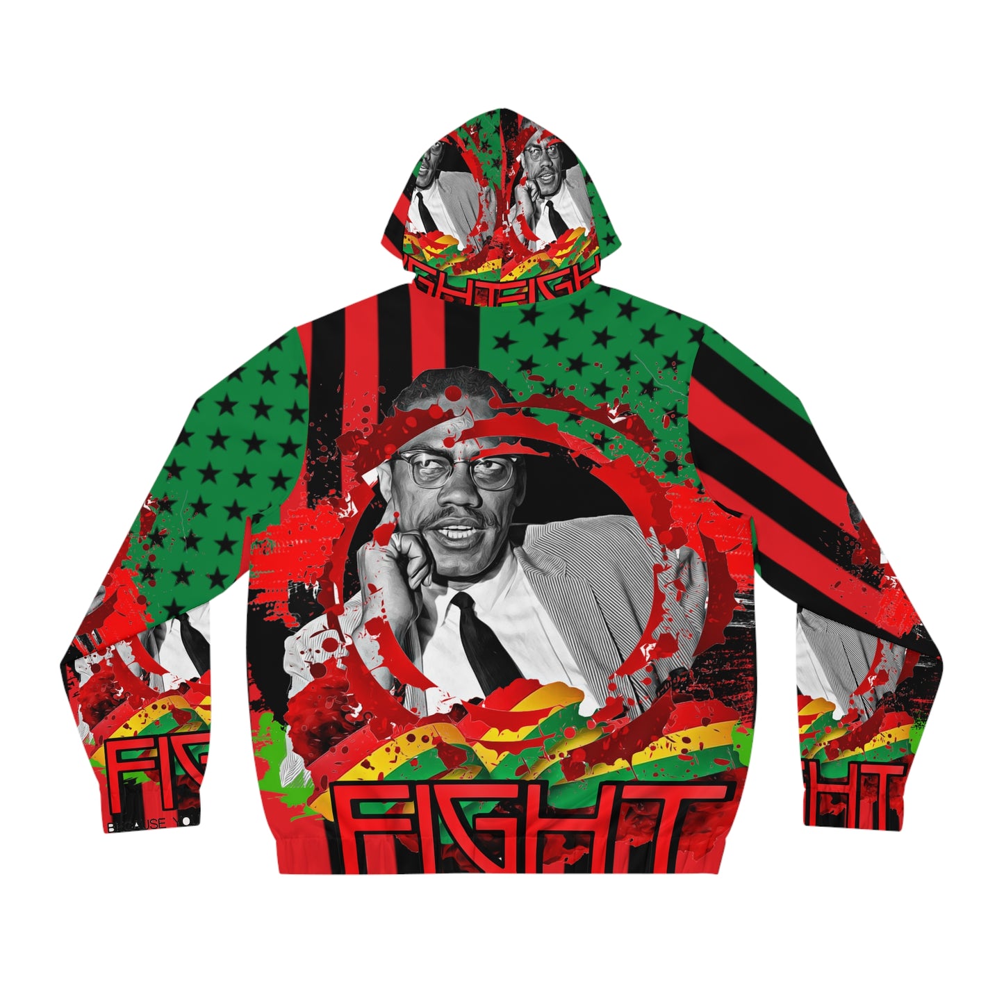 Malcolm x Men's Full-Zip Hoodie (AOP)