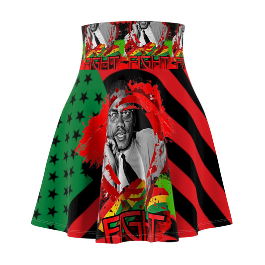 Malcolm x Women's Skater Skirt (AOP)
