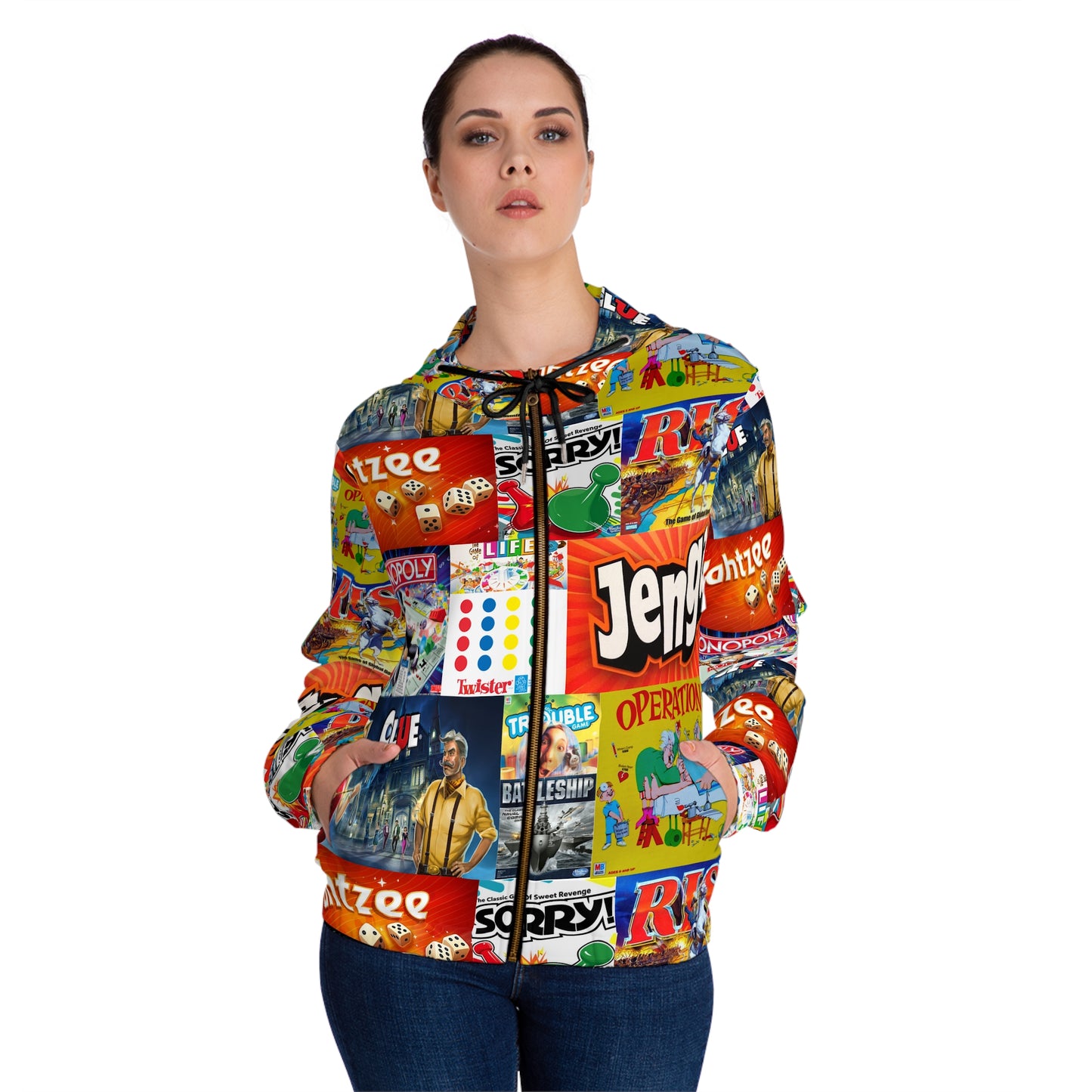 Board game Womens Full-Zip Hoodie (AOP)