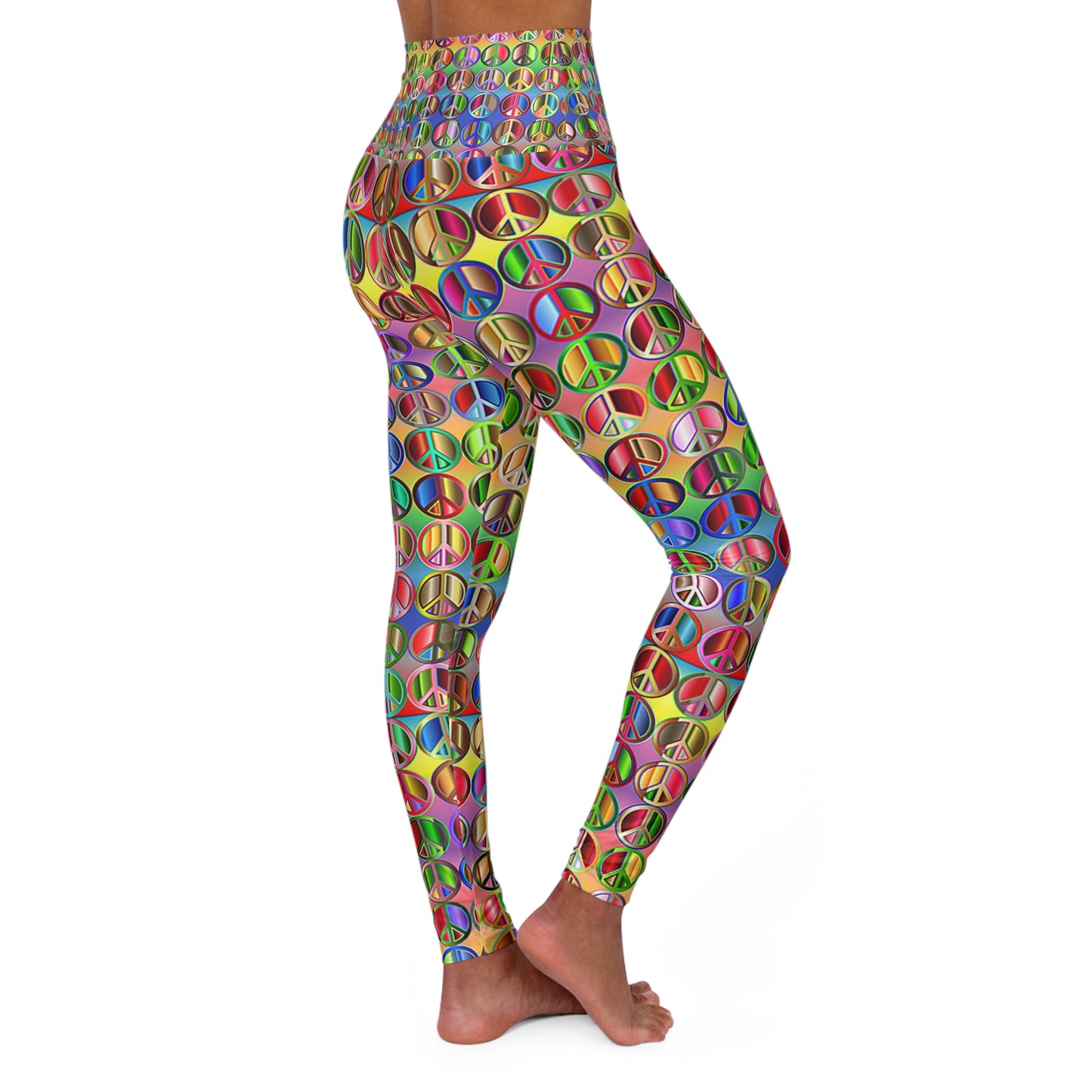 Peace ✌️ High Waisted Yoga Leggings (AOP)