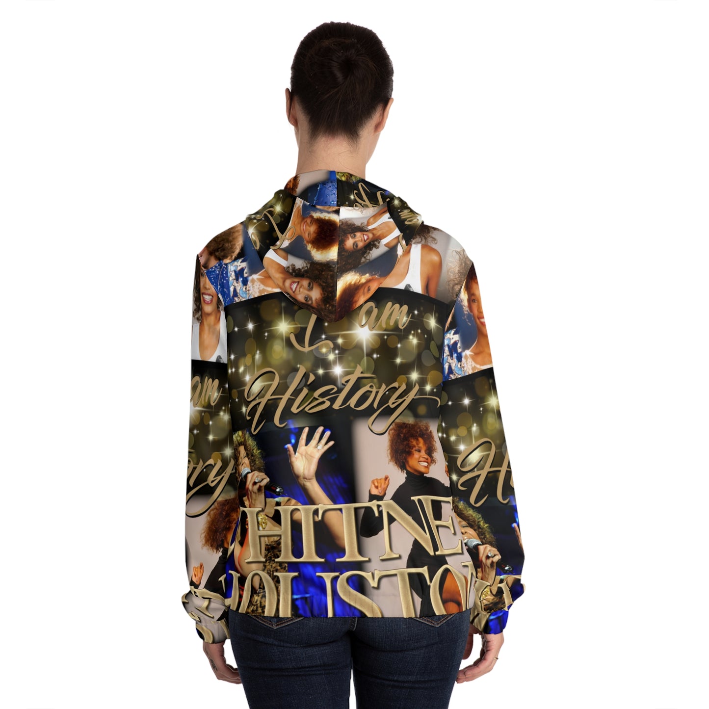 Whitney Houston Womens Full-Zip Hoodie (AOP)
