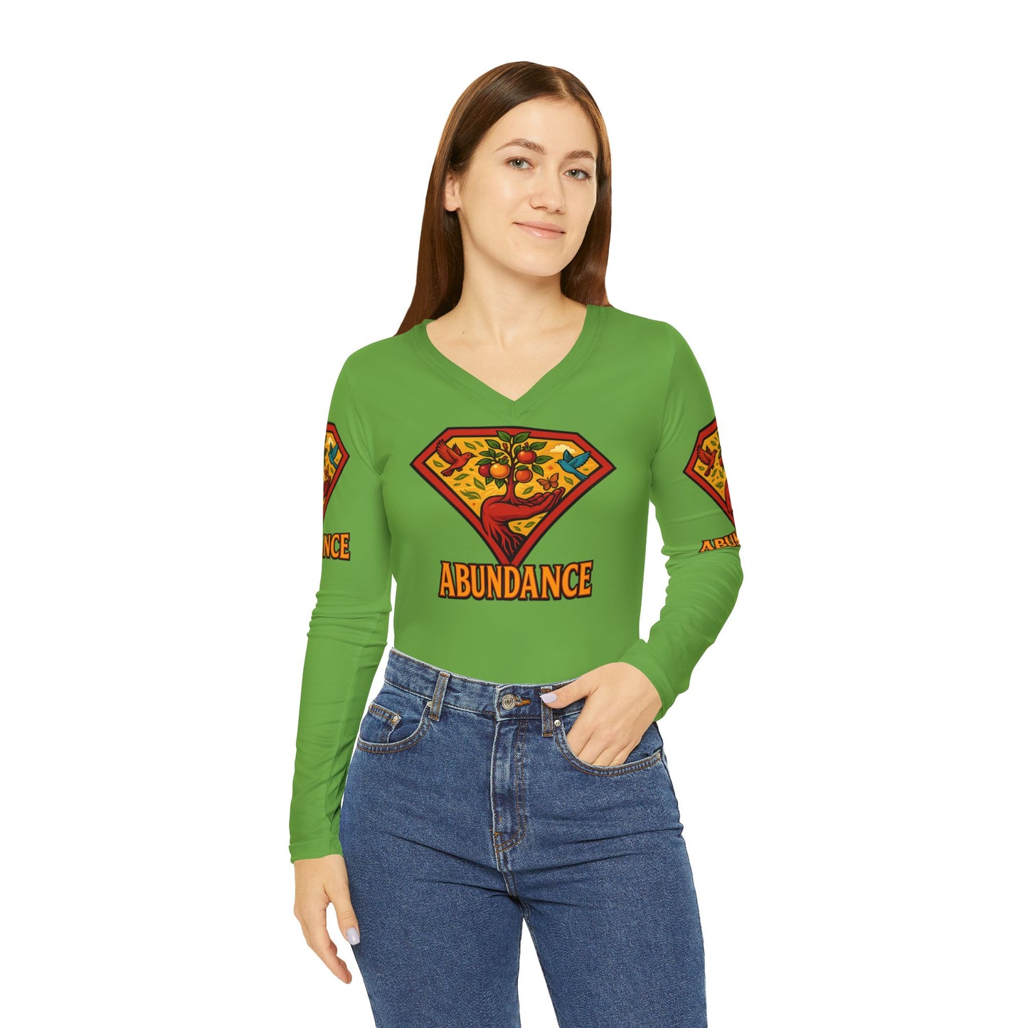 Abundance Women’s Long Sleeve Green V-Neck Shirt - Superhero Tee, Comfortable Casual Wear, Great for Gift Giving, Positive Affirmation [...]