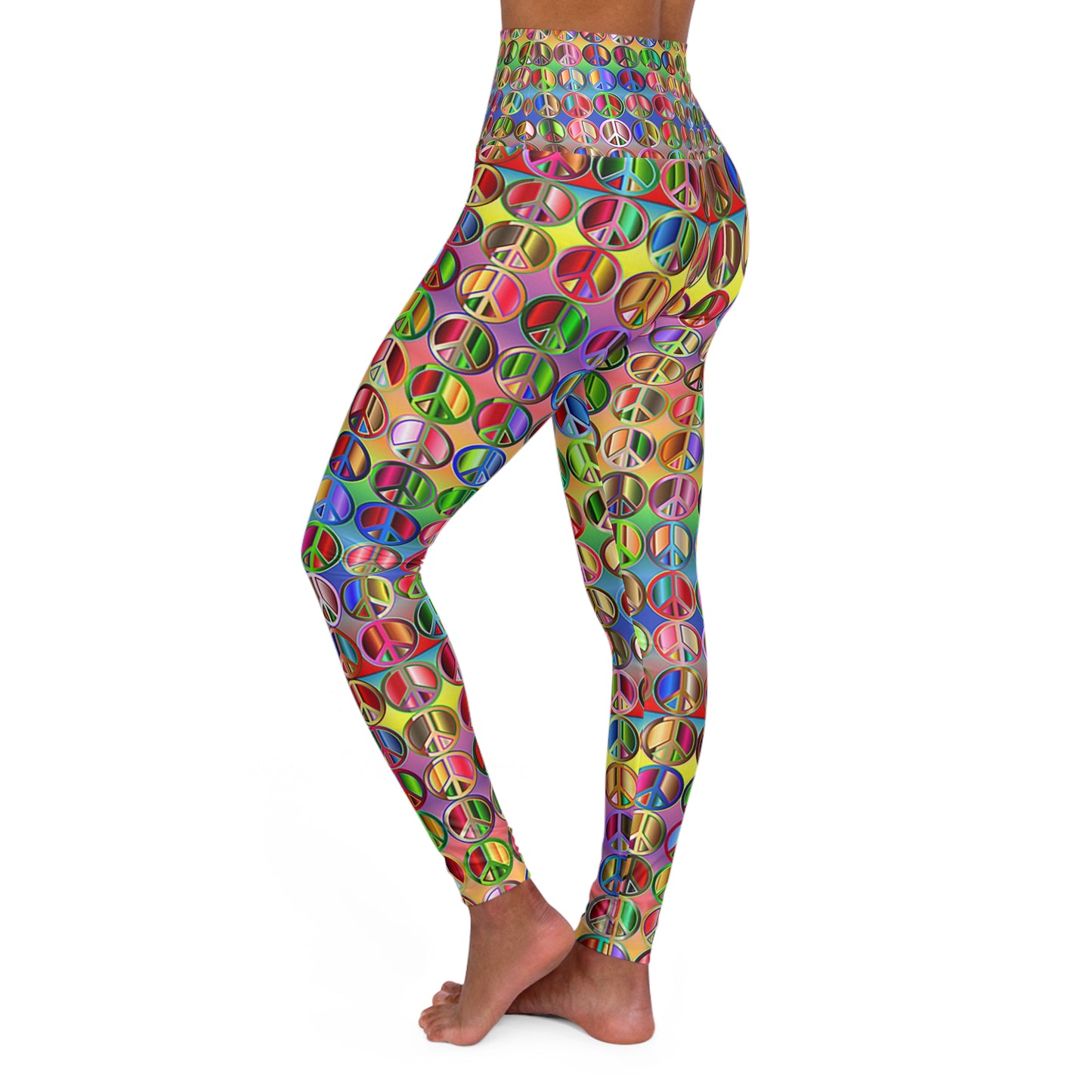 Peace ✌️ High Waisted Yoga Leggings (AOP)