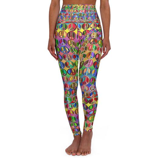 Peace ✌️ High Waisted Yoga Leggings (AOP)