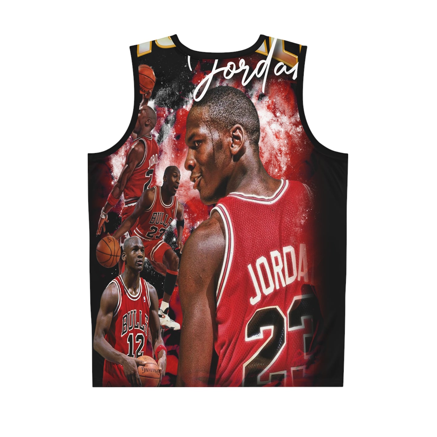Michael Jordan black and red all over printed Basketball Jersey