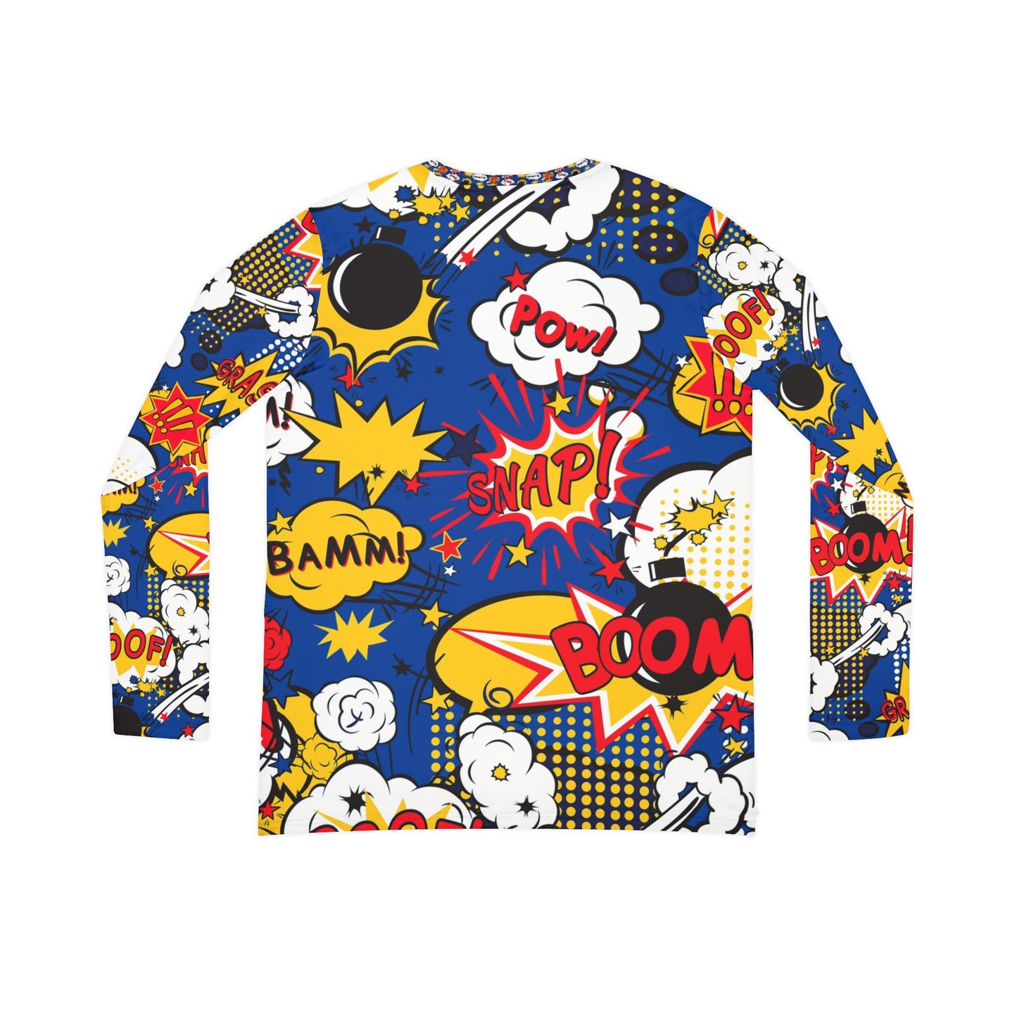 Bam ,boom, pow Women's Long Sleeve Graphic V-Neck Shirt, Fun Comic Pop Art Top, Casual Wear, Gift for Her, Birthday Tee, Statement Shirt