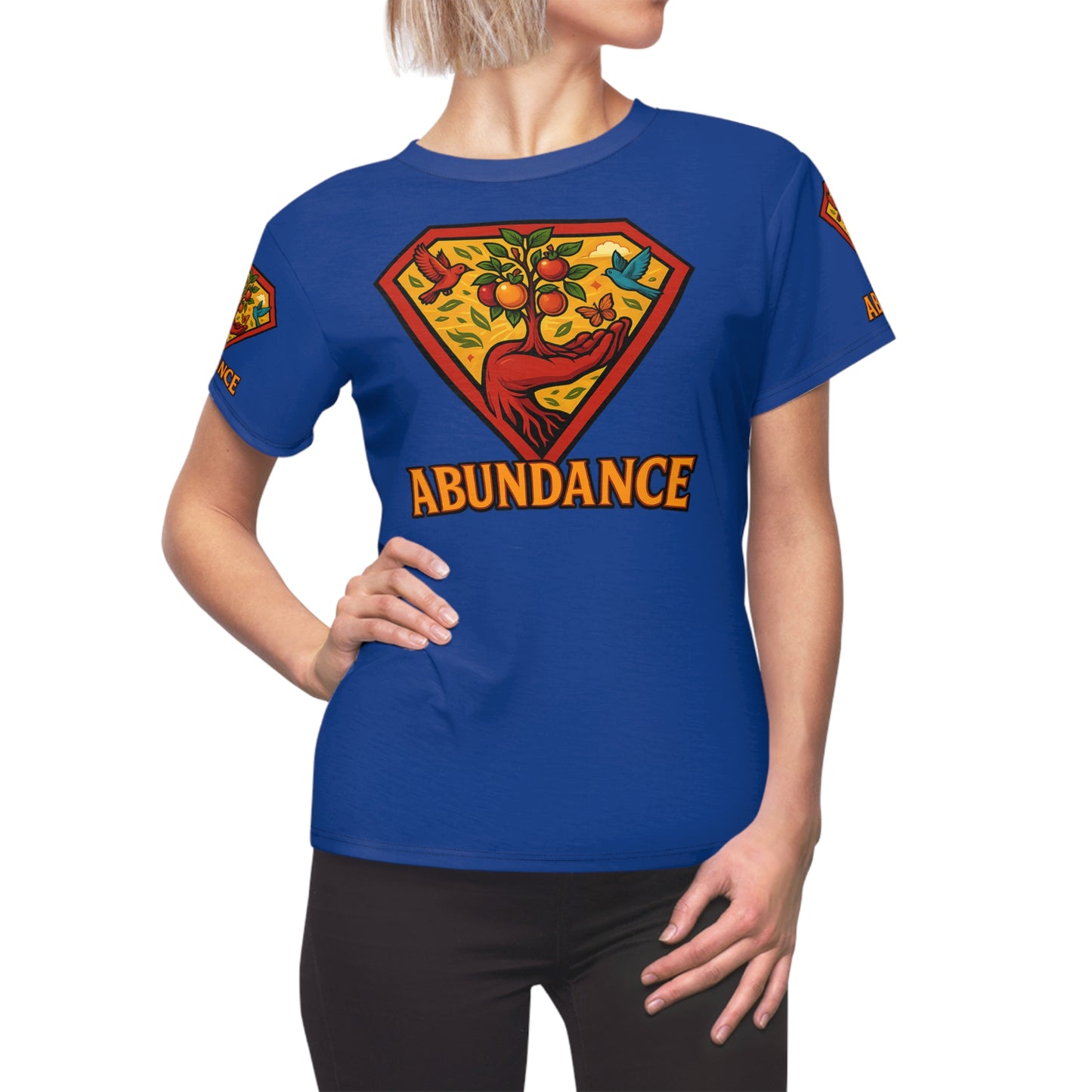 Abundance Vibrant Women's Tee - Colorful Graphic Shirt for Positive Vibes, Festival Wear, Motivational Gift, Eco-Friendly Apparel