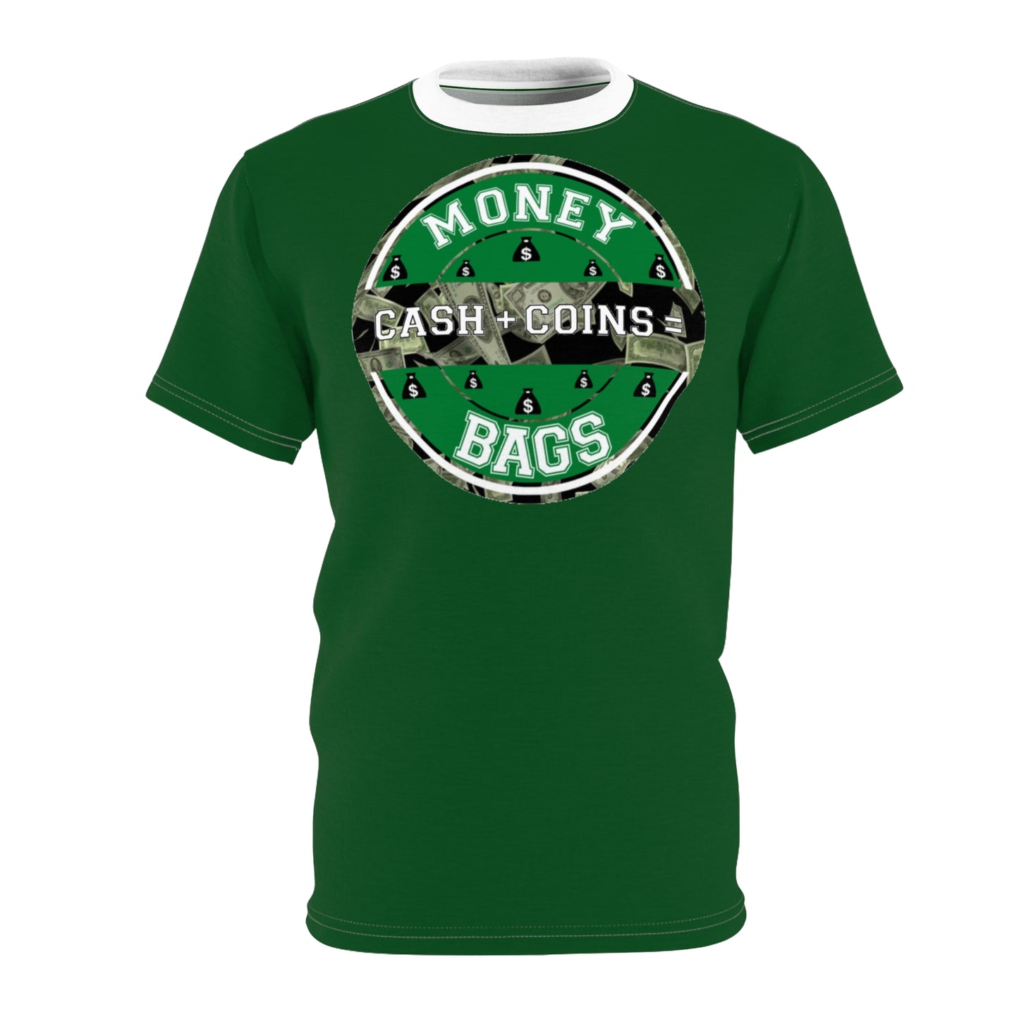 Money bags green Unisex AOP Cut & Sew Tee