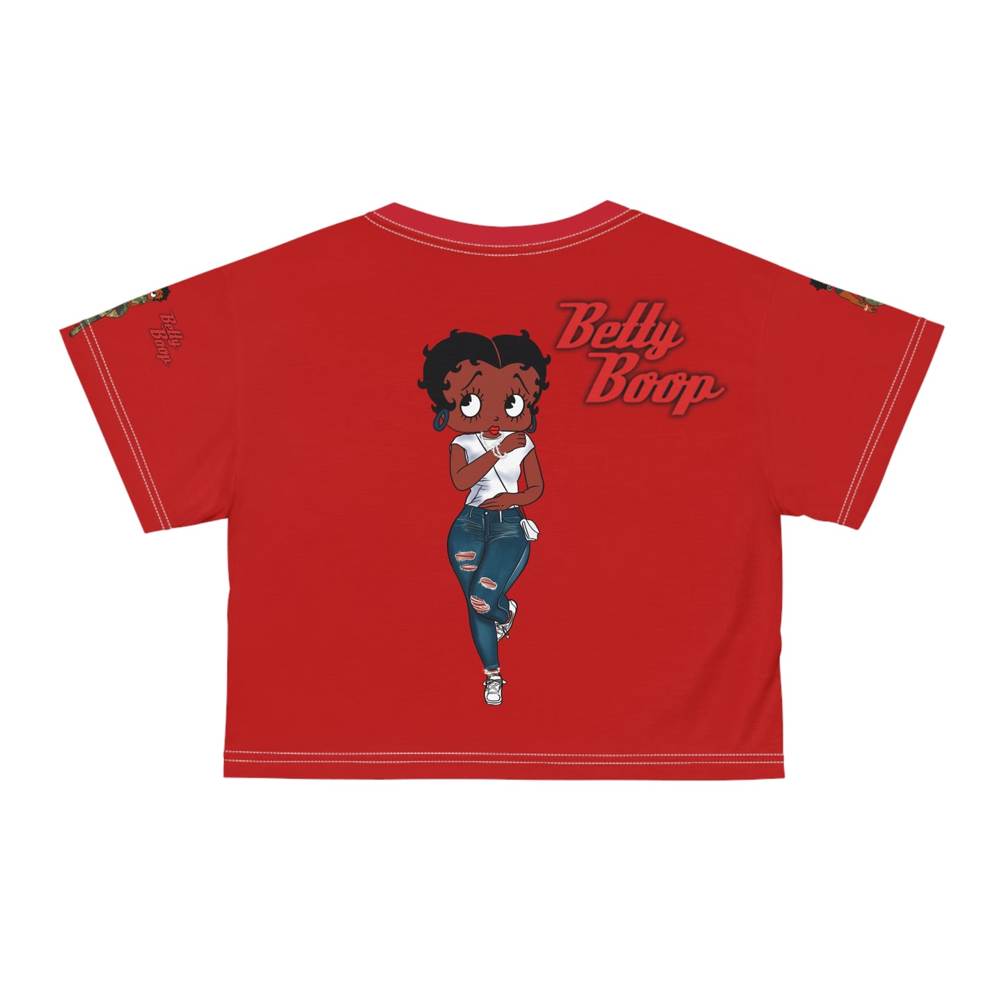 Betty boop red AOP Crop Tee