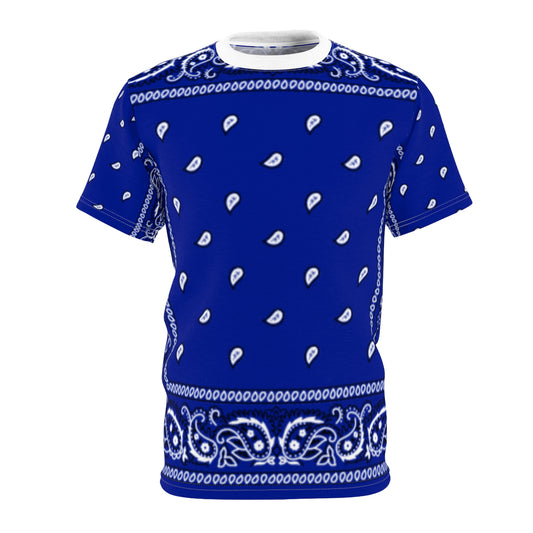 Bandana blue Unisex AOP Cut & Sew Tee