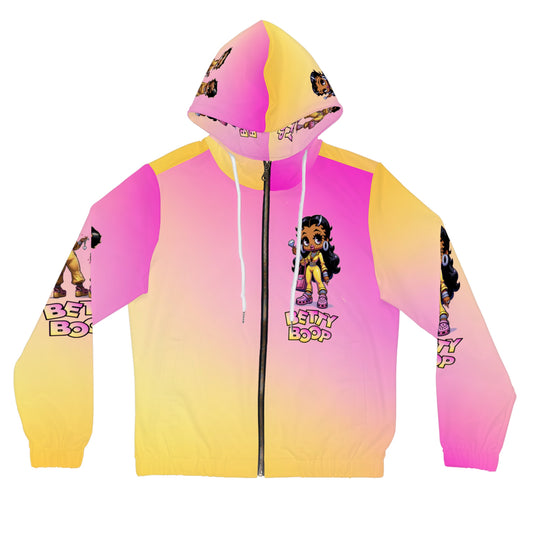Betty boop pink and yellow Women’s Full-Zip Hoodie (AOP)
