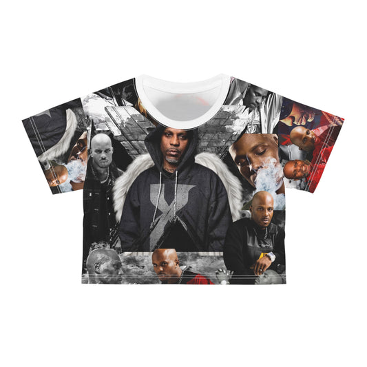 Dmx black, white ,gray and red AOP Crop Tee
