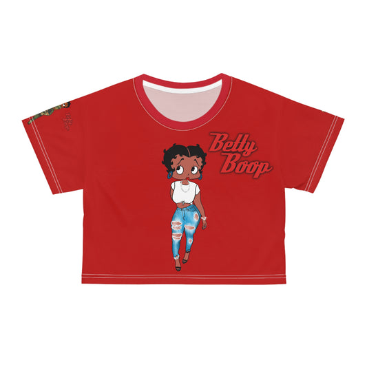 Betty boop red AOP Crop Tee