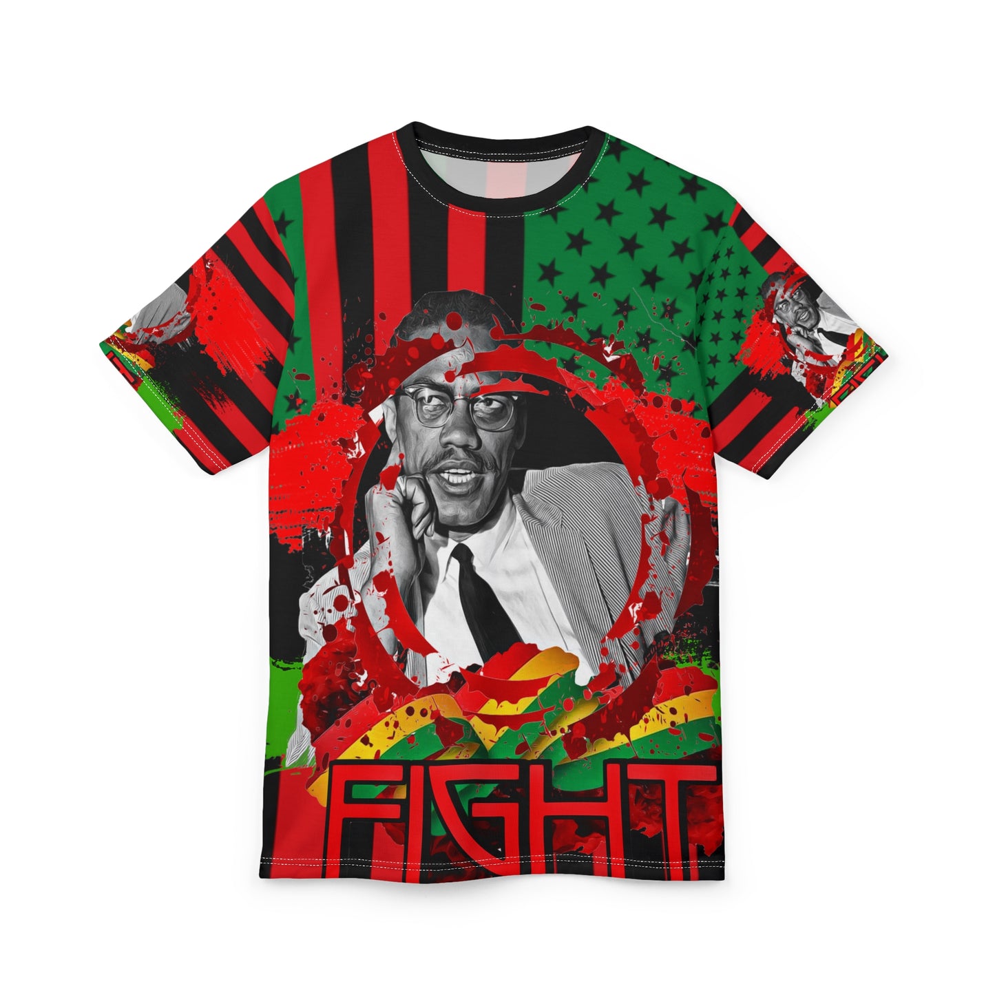 Malcolm x Unisex Cut & Sew Tee (AOP)