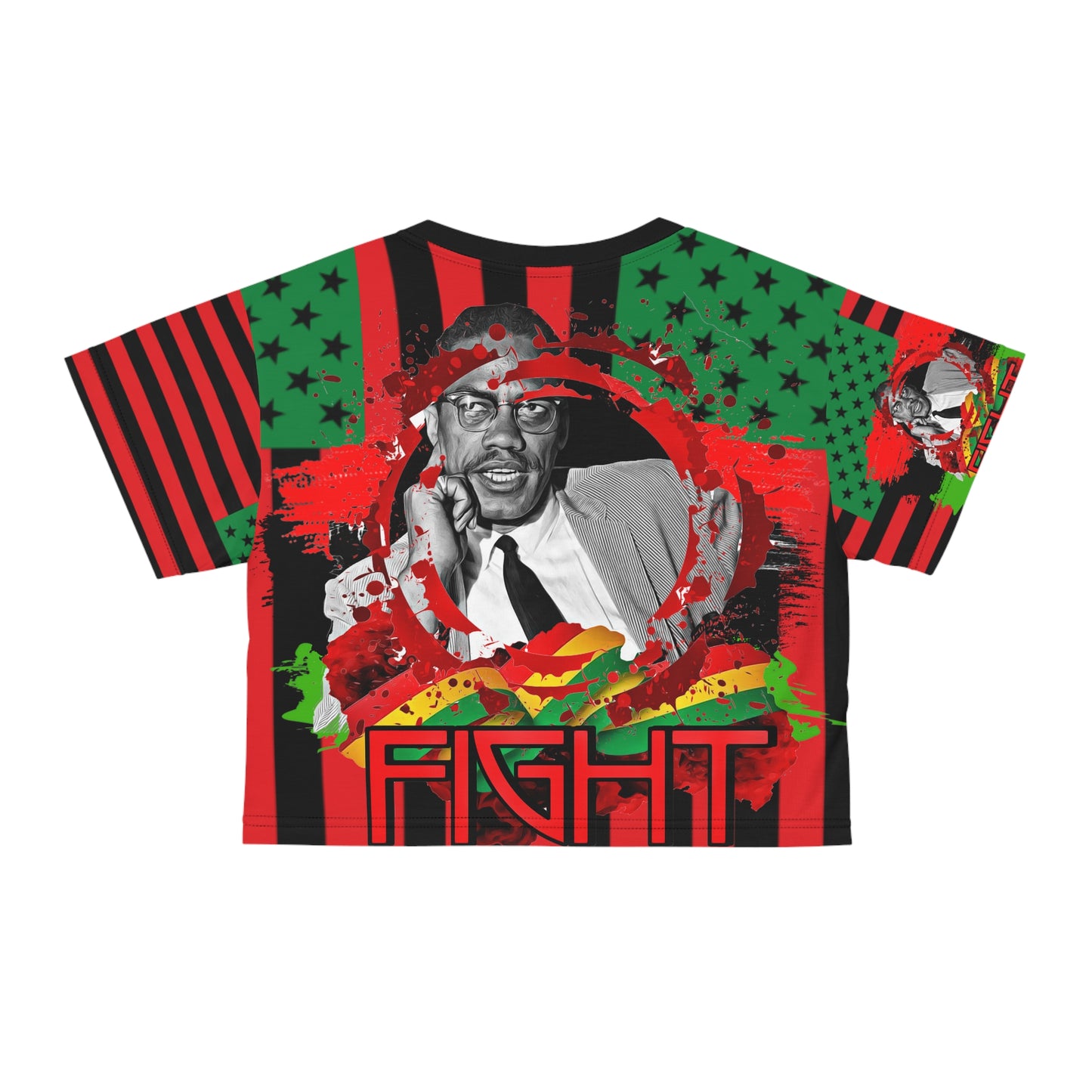 Malcolm x Crop Tee (AOP)