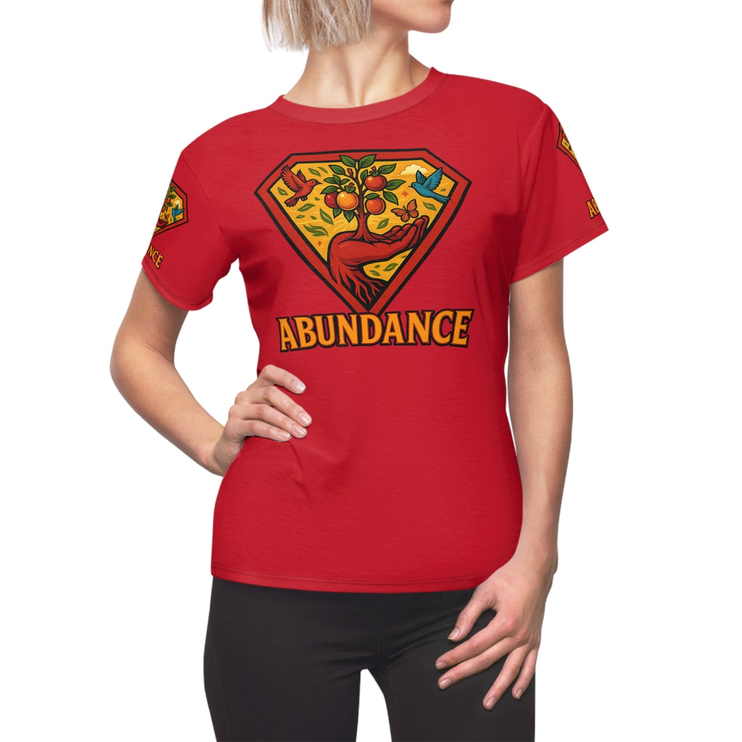 Abundance Vibrant  Women's Tee - Colorful Graphic Shirt for Positive Vibes, Festival Wear, Motivational Gift, Eco-Friendly Apparel