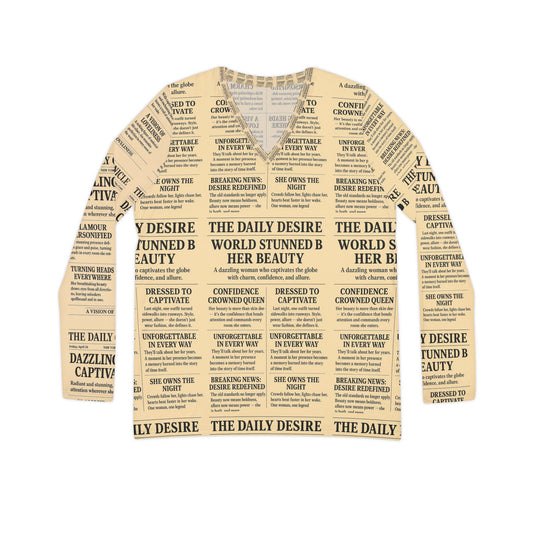 Newspaper sexy Women's Long Sleeve Graphic V-Neck Shirt, Fun Comic Pop Art Top, Casual Wear, Gift for Her, Birthday Tee, Statement Shirt