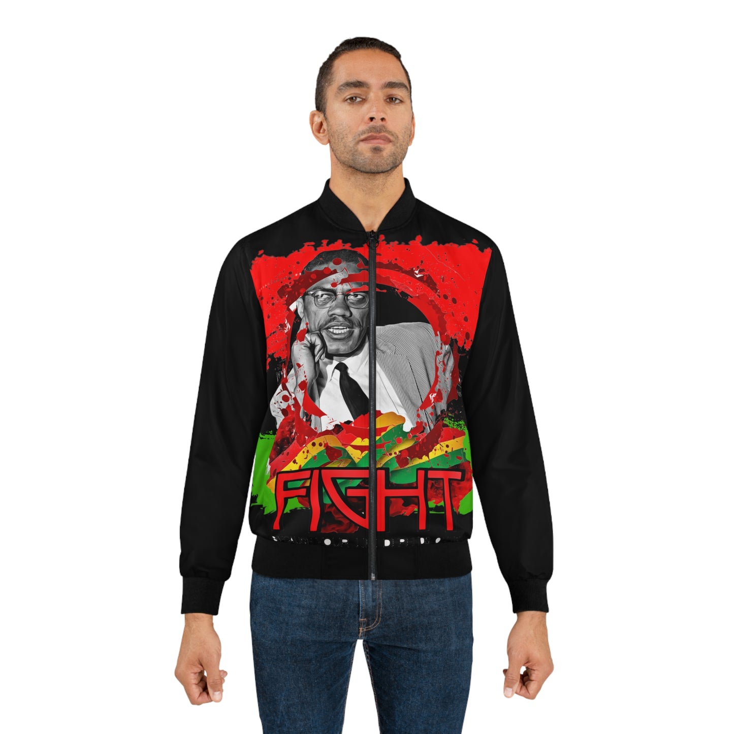 Malcolm x Men's Bomber Jacket (AOP)