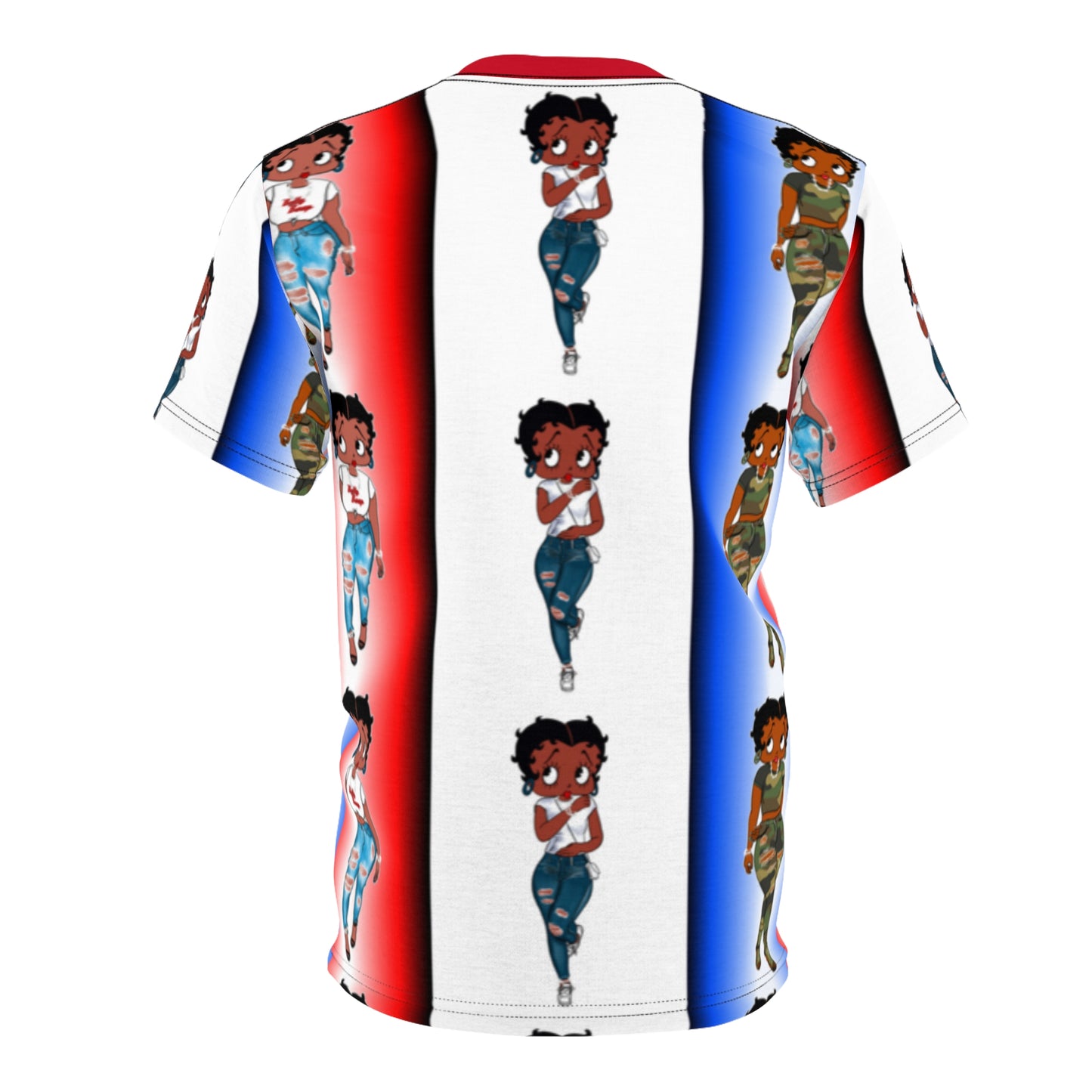 Betty boop red white and blue Unisex AOP Cut & Sew Tee