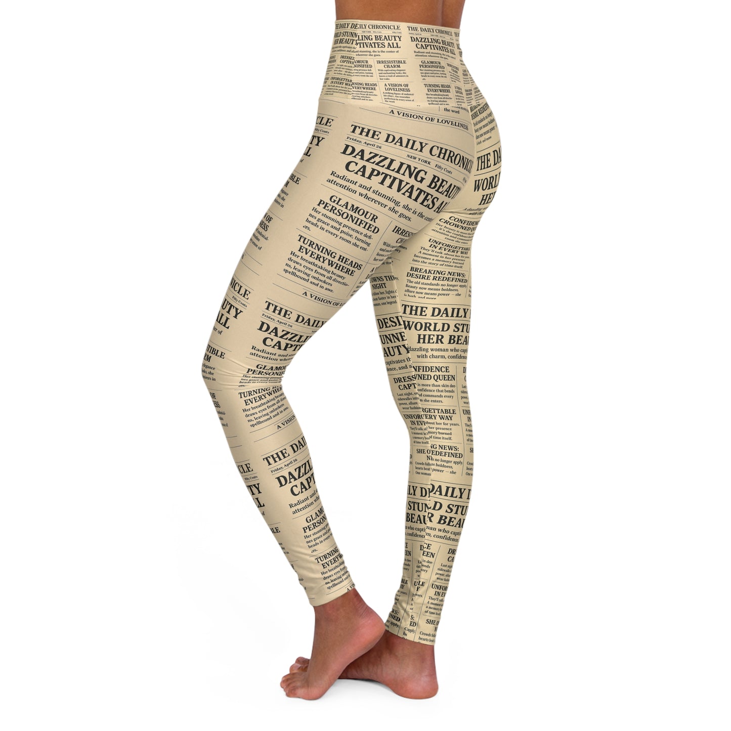 Newspaper sexy of Vibrant High Waisted Yoga Leggings, Colorful Activewear, Pilates Pants, Fitness Leggings, Yoga Outfits, Stylish Exercise Clothing